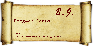 Bergman Jetta névjegykártya